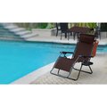 Propation GCOL16-2 Oversized Olefin Zero Gravity Chair with Sunshade & Drink Tray, Mocha - Set of 2 PR333896